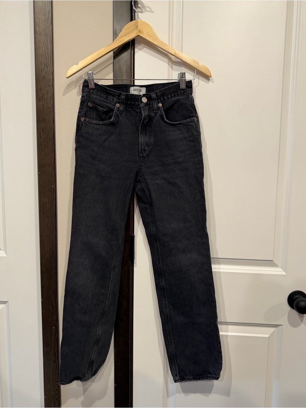 Agolde Black Washed High-Rise Jeans